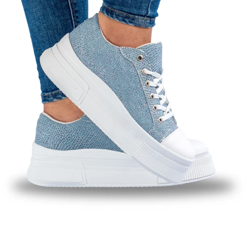 Chapus Plataforma Mezclilla con Brillos