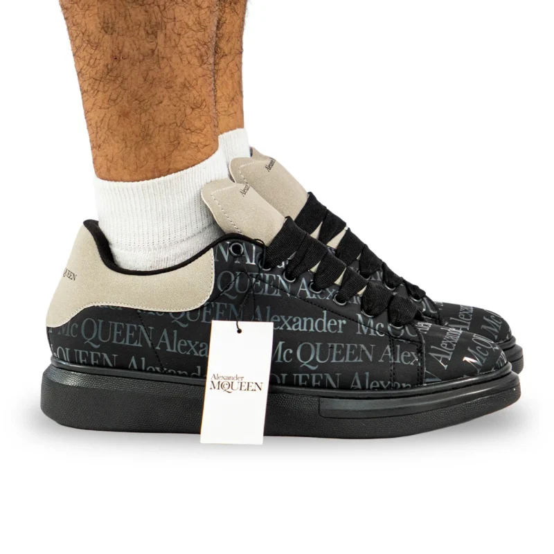 Alexander McQUEEN Negro serigrafía oxford